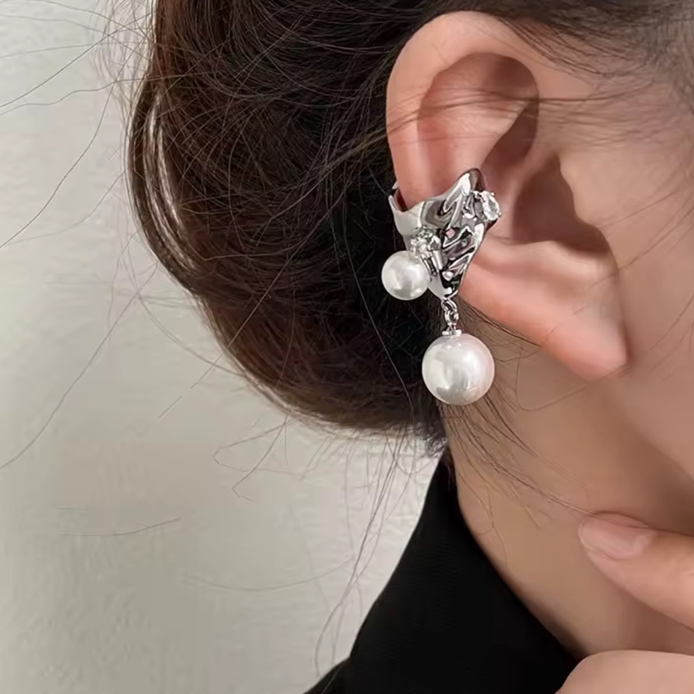 Anthropologie Silver Pearl Earrings